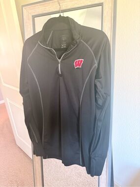 Signature UW Black Athletic 1/4 Zip Jacket